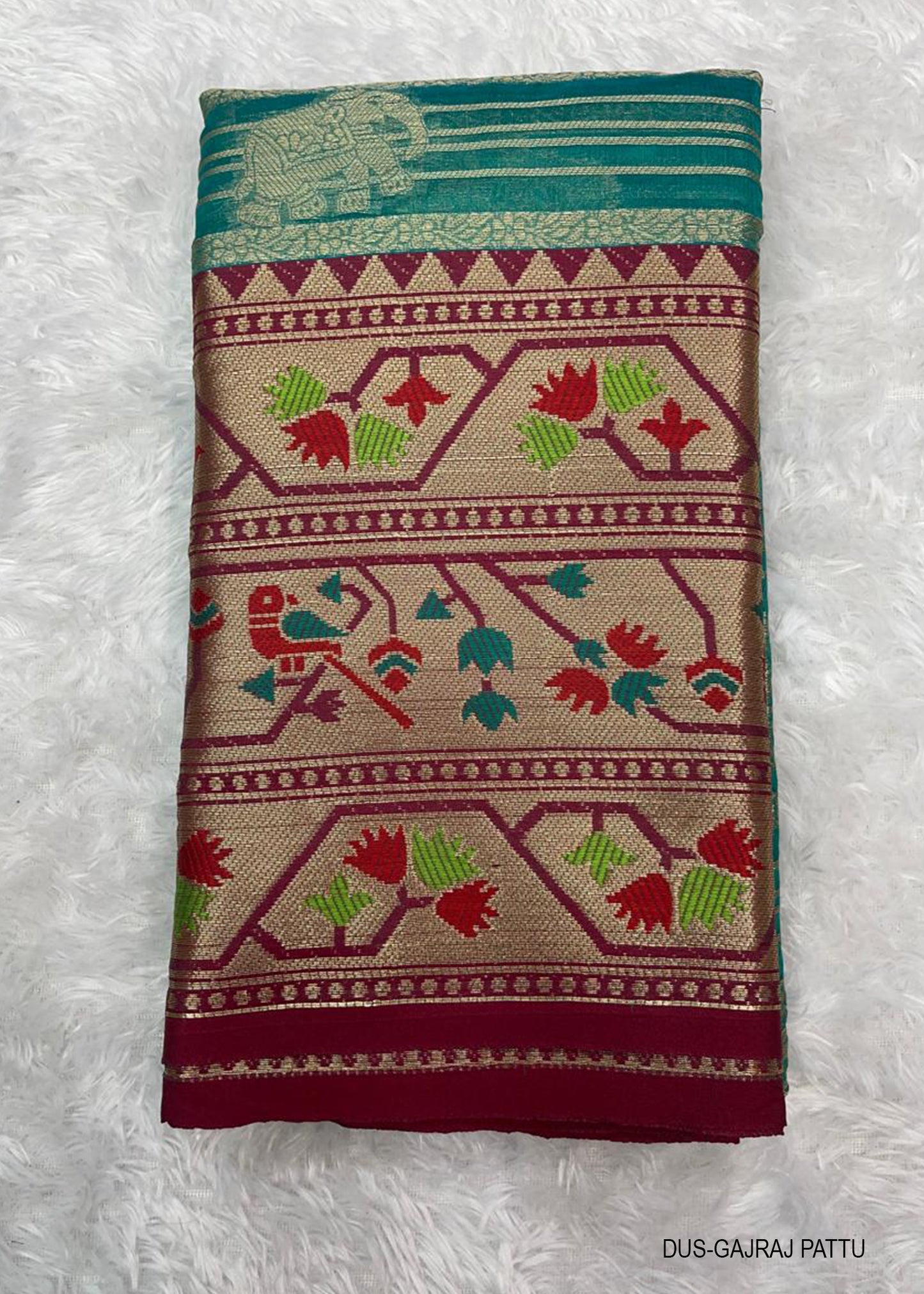DUS-GAJRAJ PATTU Silk saree