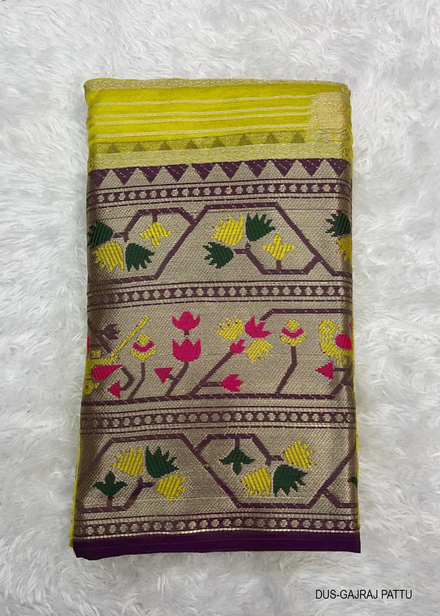 DUS-GAJRAJ PATTU Silk saree