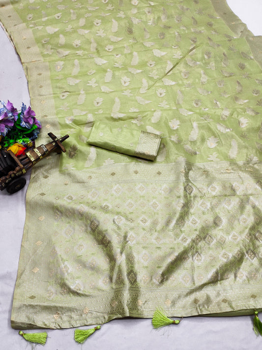 AJ-COTTON PREMIUM COTTON SILK SAREE WITH BEAUTIFUL FEATHER DESIGN AND LIGHT WEIGHT SAREE BEST FOR SUMMERS