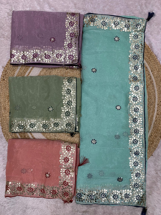 KAS-RIVANTA CRUNCHY SAREEE WITH BEAUTIFUL PETHA WORK C-PALLU DESIGN WITH TASSELS ATTACHED