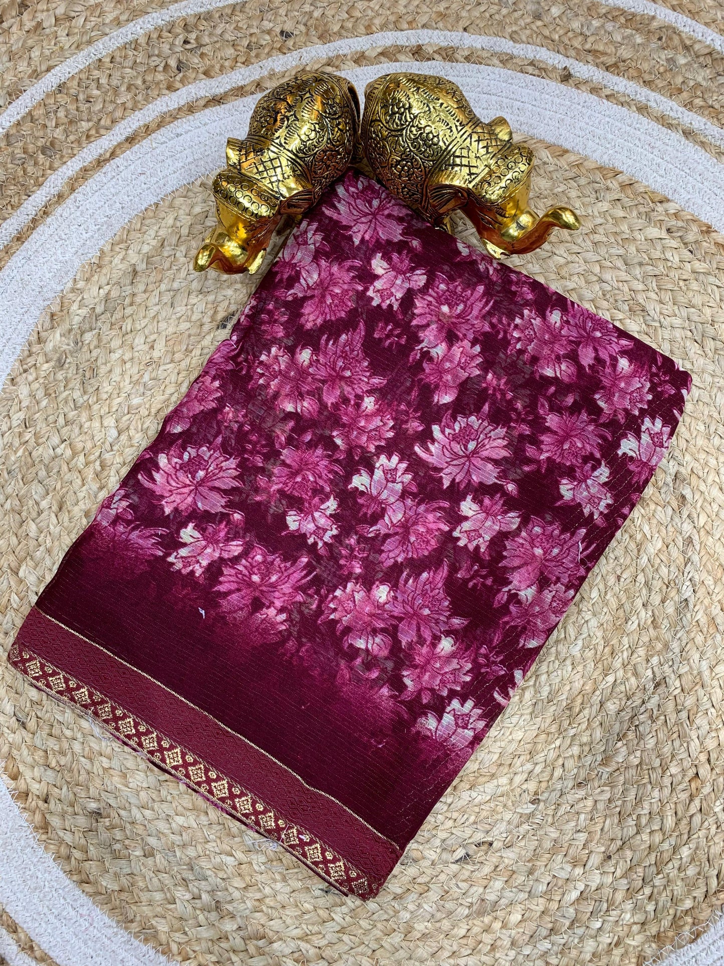 SV-FLORA-CHINGARI Zomato Saree with floral pattern with border