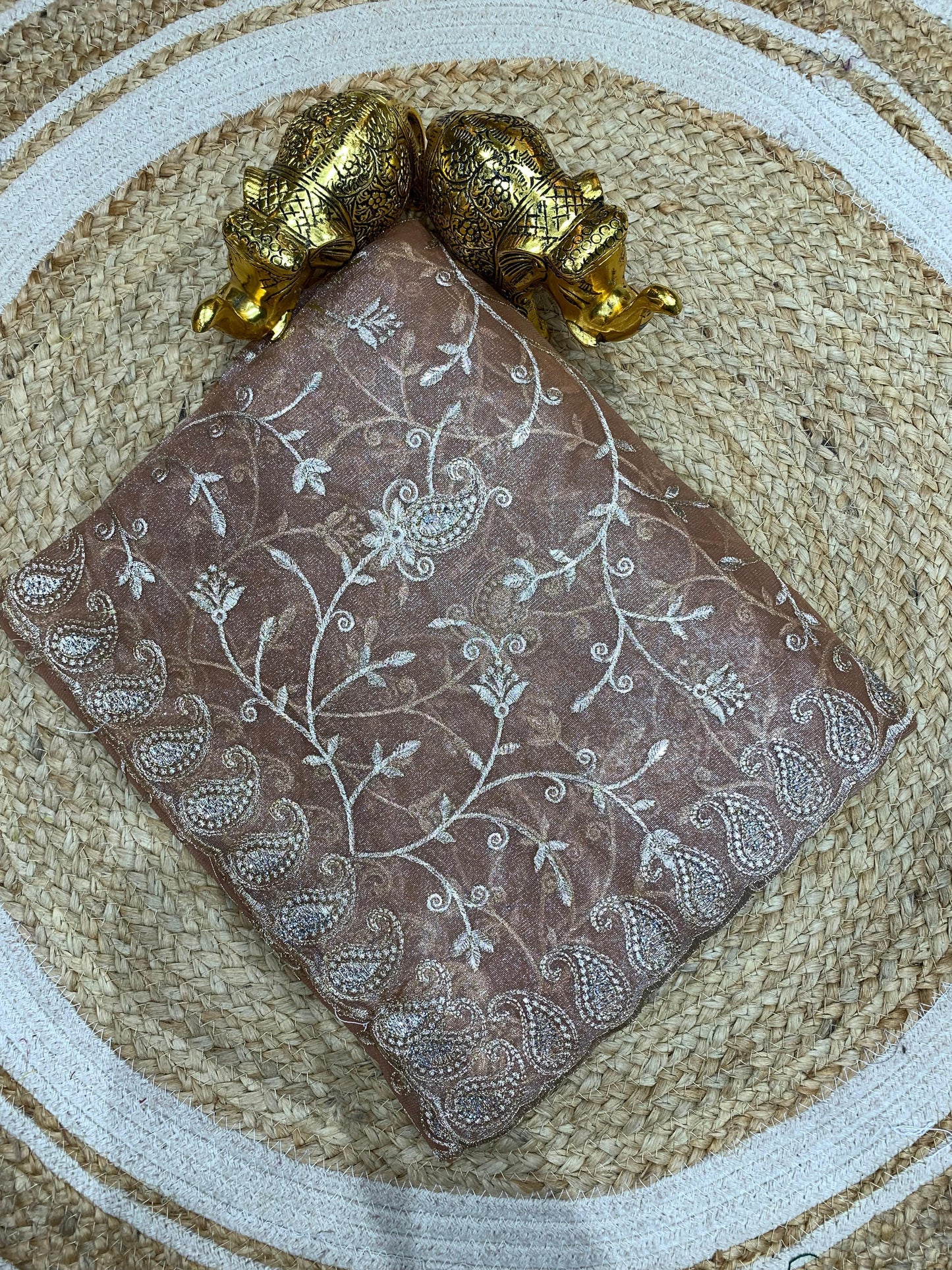 KAS-BLAST Premium twill net saree with heavy embroidery C-Pallu designer saree with jhal design on body all over with Swarovski