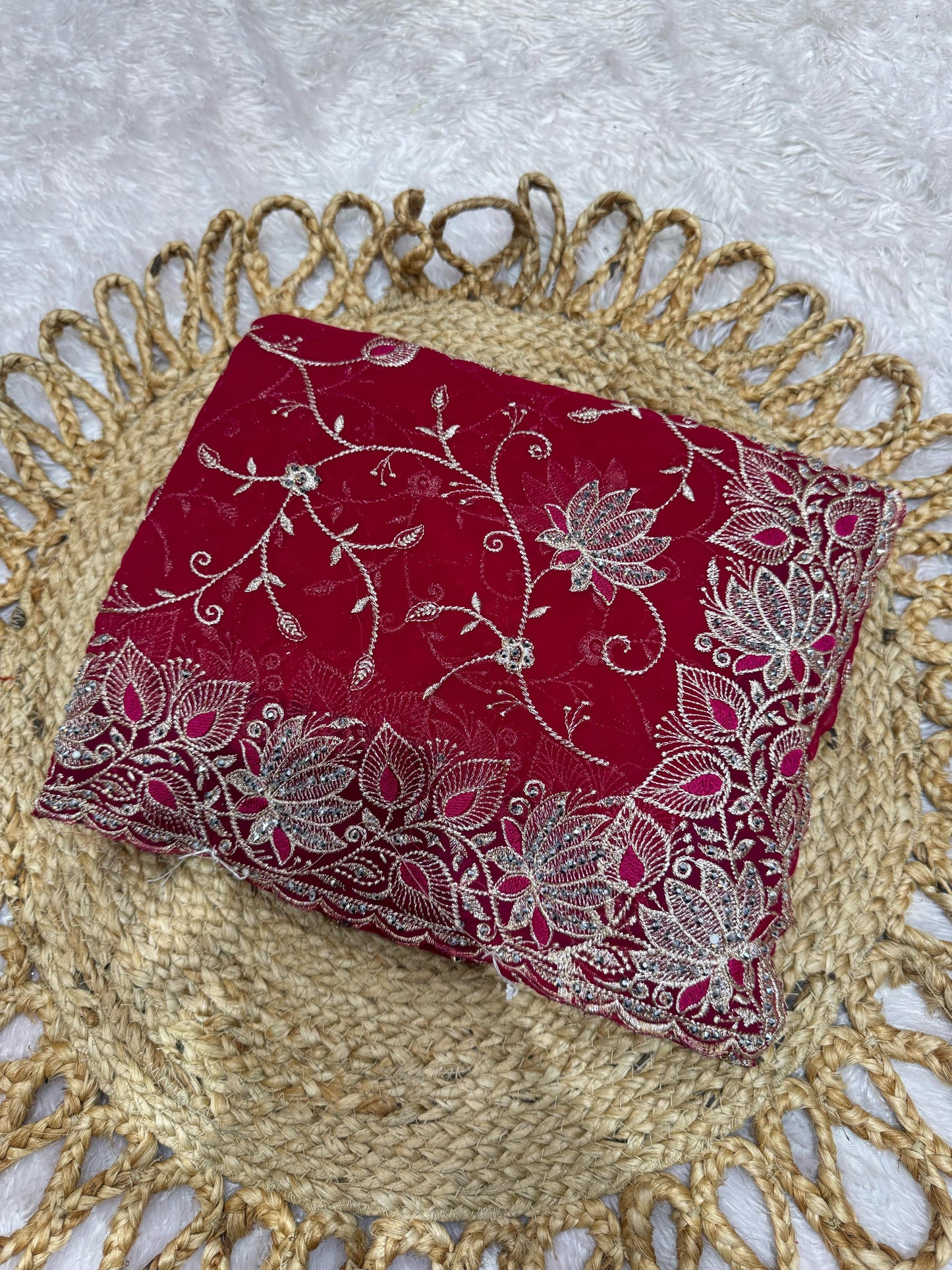 BS-JOCKEY BLOOMING SAREE WITH PREMIUM HEAVY EMBROIDERY WORK JHAL DESIGN WITH HEAVY DIAMOND WORK ALL OVER