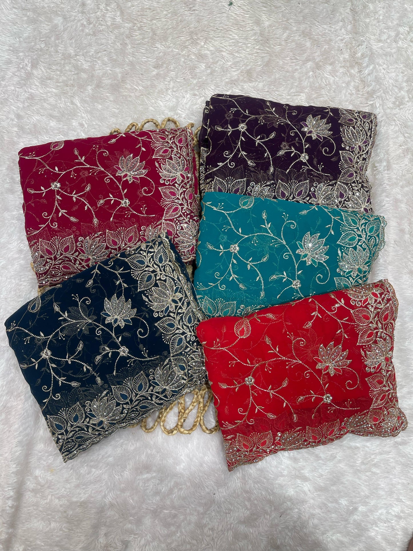 BS-JOCKEY BLOOMING SAREE WITH PREMIUM HEAVY EMBROIDERY WORK JHAL DESIGN WITH HEAVY DIAMOND WORK ALL OVER