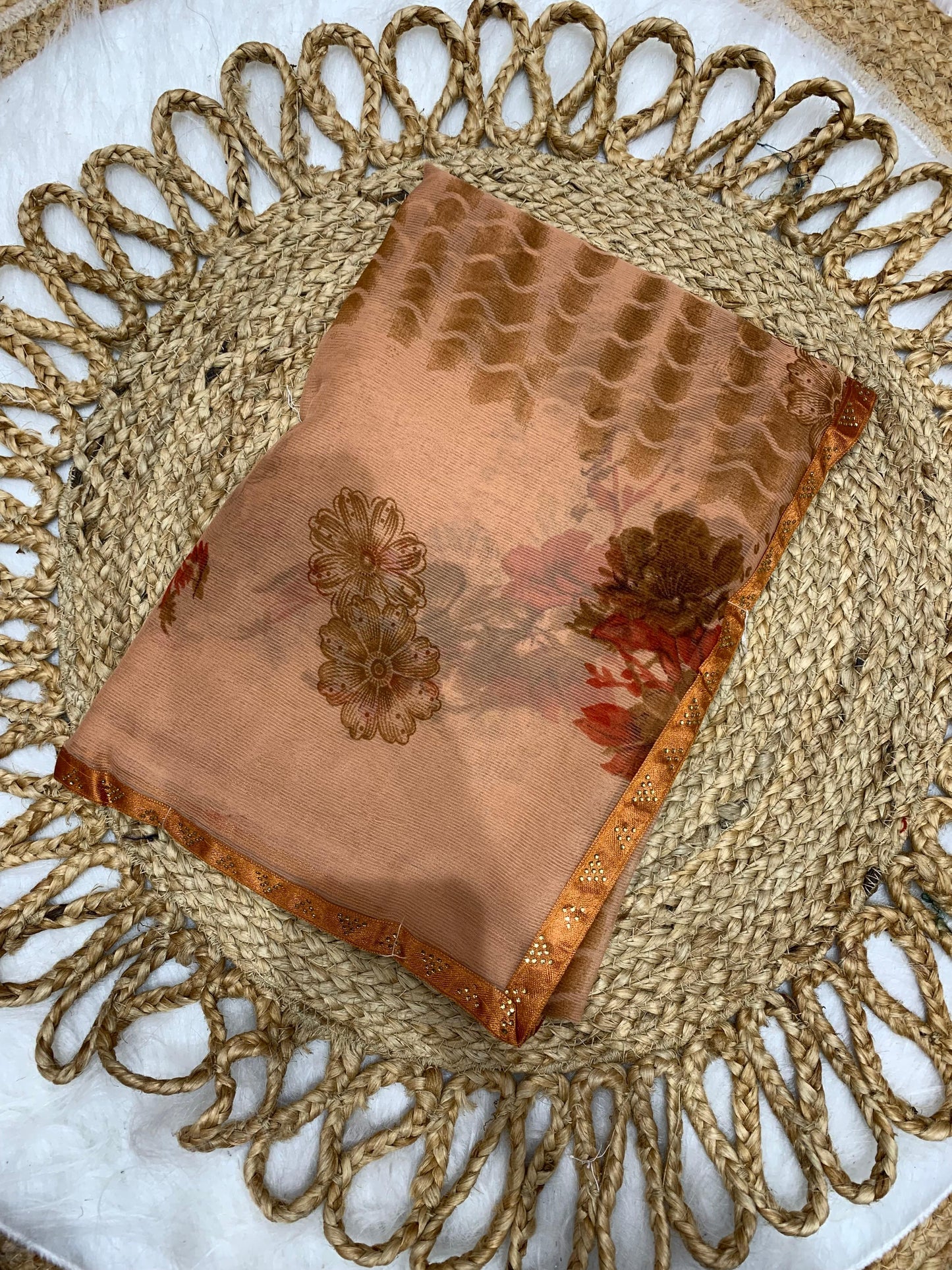 SV-LOCKDOWN 60 GRAM CHIFFON SAREE WITH SIROSKI BORDER