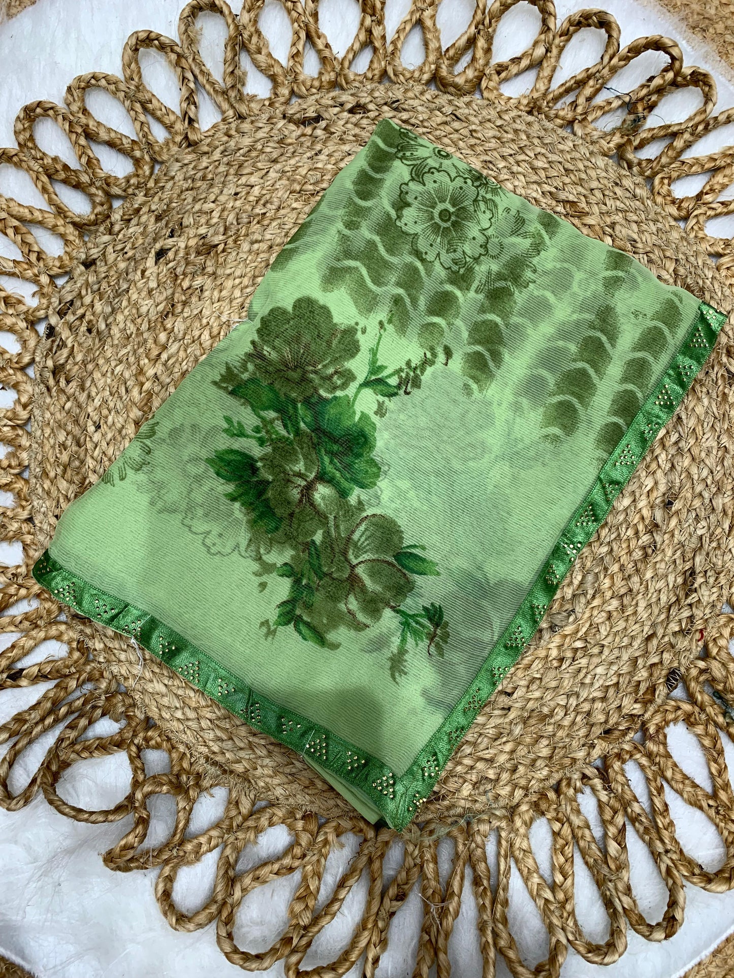 SV-LOCKDOWN 60 GRAM CHIFFON SAREE WITH SIROSKI BORDER