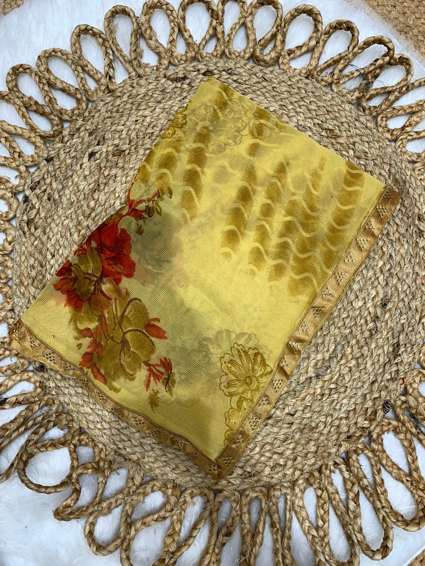 SV-LOCKDOWN 60 GRAM CHIFFON SAREE WITH SIROSKI BORDER
