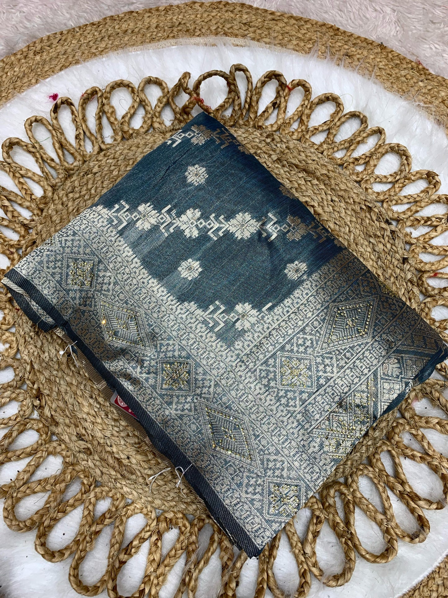 BS-BANSAL PREMIUM COTTON SILK SARE WITH MEENAKARI WORK WITH LAHERIA PATTERN AND LIGHT WEIGHT SAREE WITH RICH PALLU WITH SWAROSKI WORK