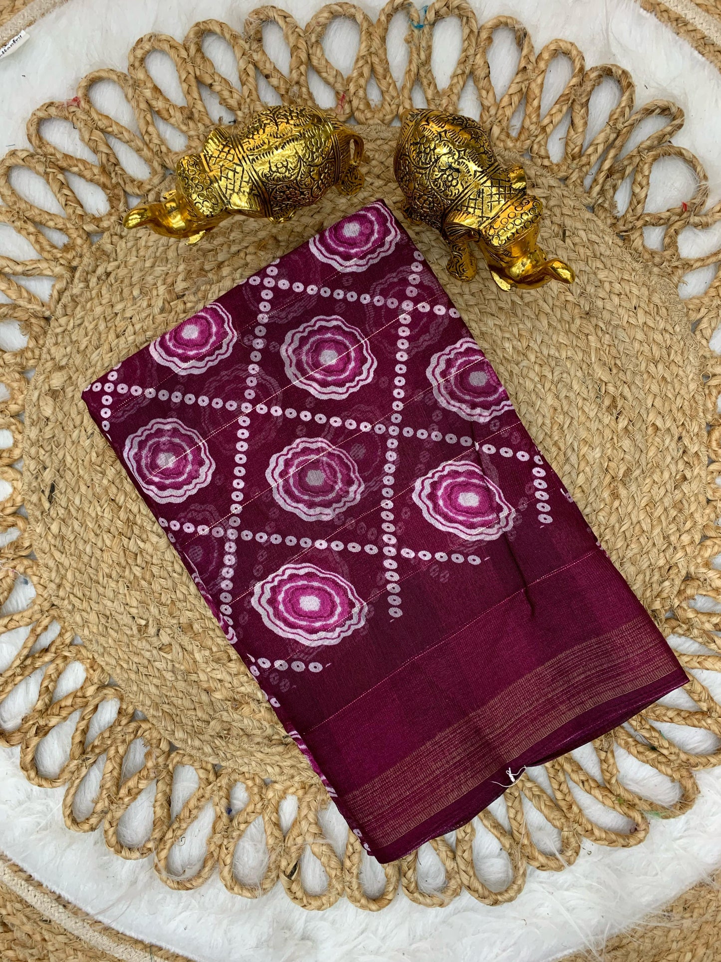 CP-7061 LINEN COTTON SAREE WITH BEAUTIFU PRINT