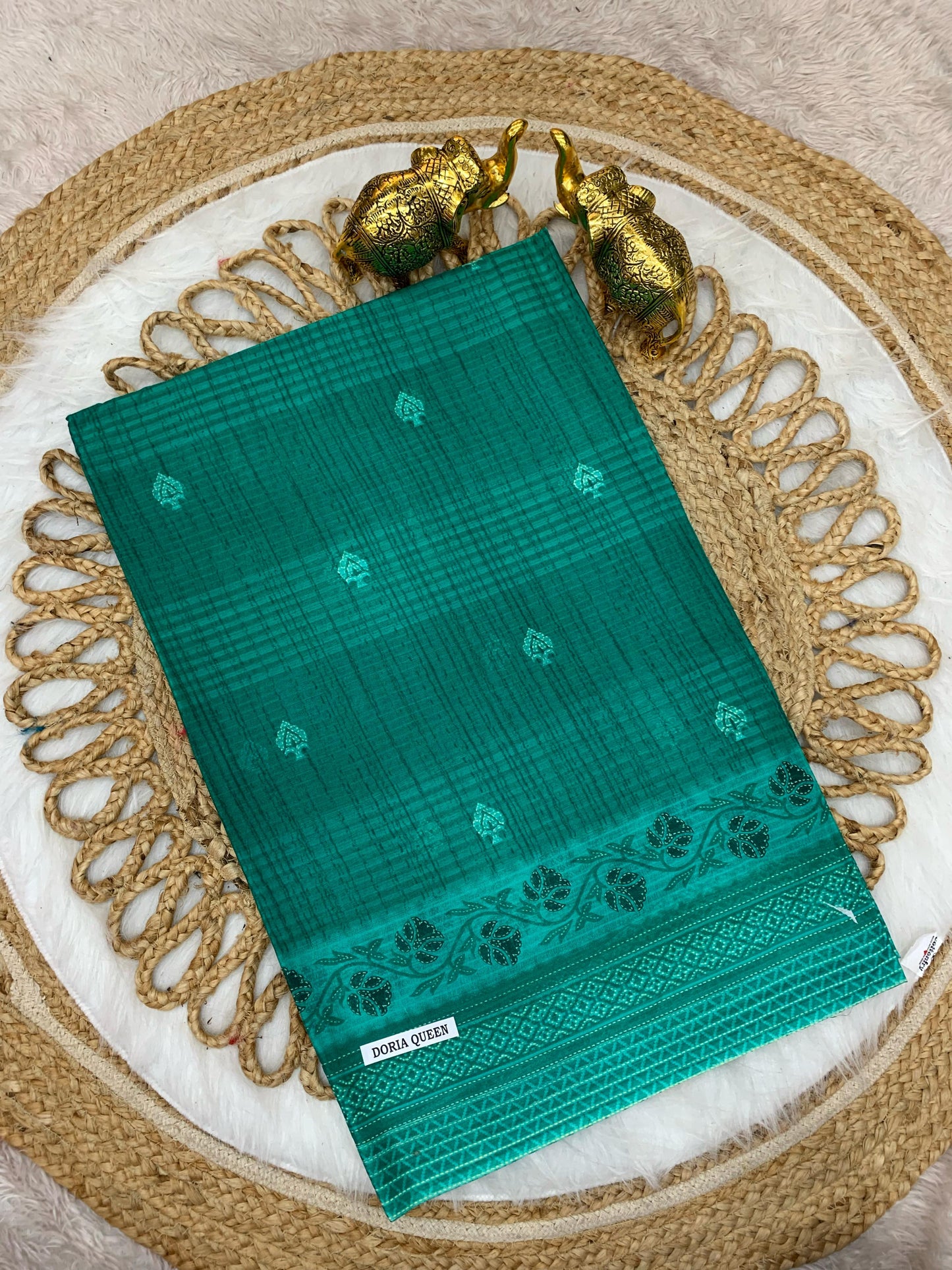 CT-DORIA-CHUNRI SUITI COTTON SAREE WITH CHUNRI PRINT WITH MOTI WORK ALL OVER