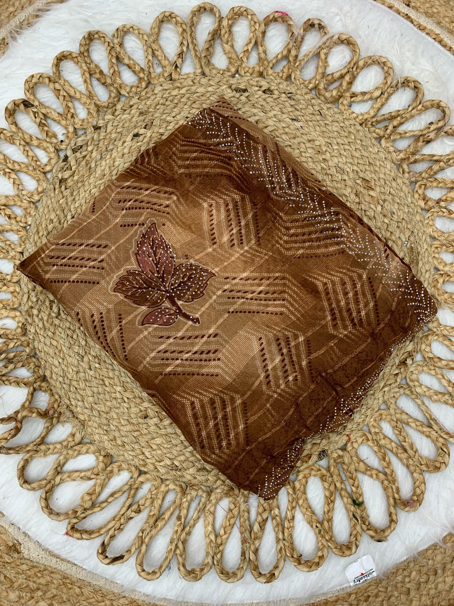 KAS-RAM-LEELA PURE PATTERN FABIRCS WITH SIROSKI BORDER AND FULL BUTHA