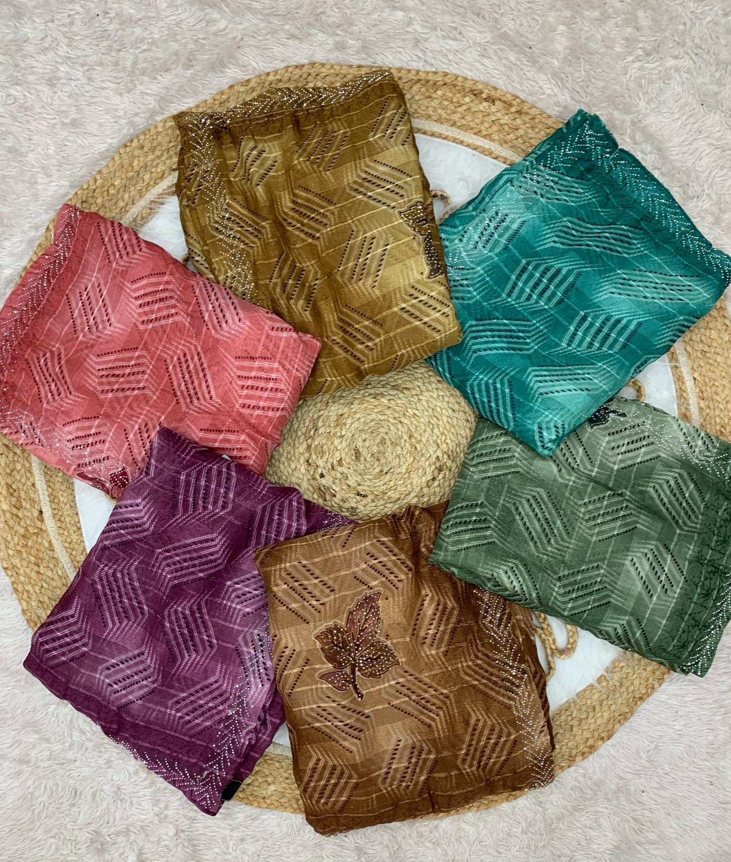 KAS-RAM-LEELA PURE PATTERN FABIRCS WITH SIROSKI BORDER AND FULL BUTHA