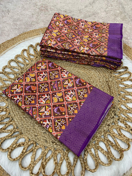 DP-PATOLA SOFTY SILK SAREE WITH BEAUTIFUL PATOLA DESIGN DIGTIAL PRINT SAREE