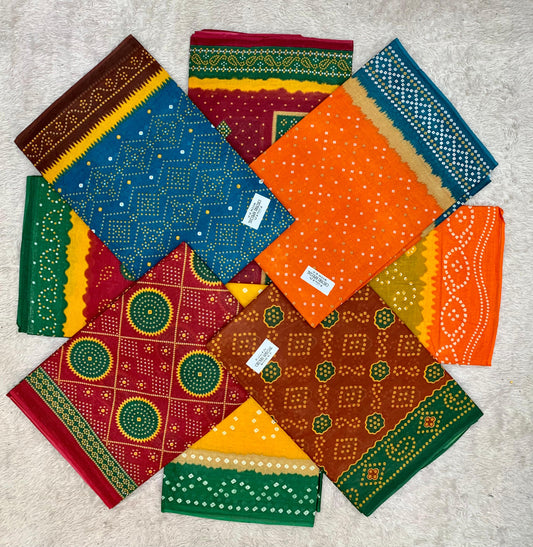 CT-CHUNRI-SPEICAL PURE SUTI COTTON SAREE WITH BEAUTIFUL CHUNRI PRINTS