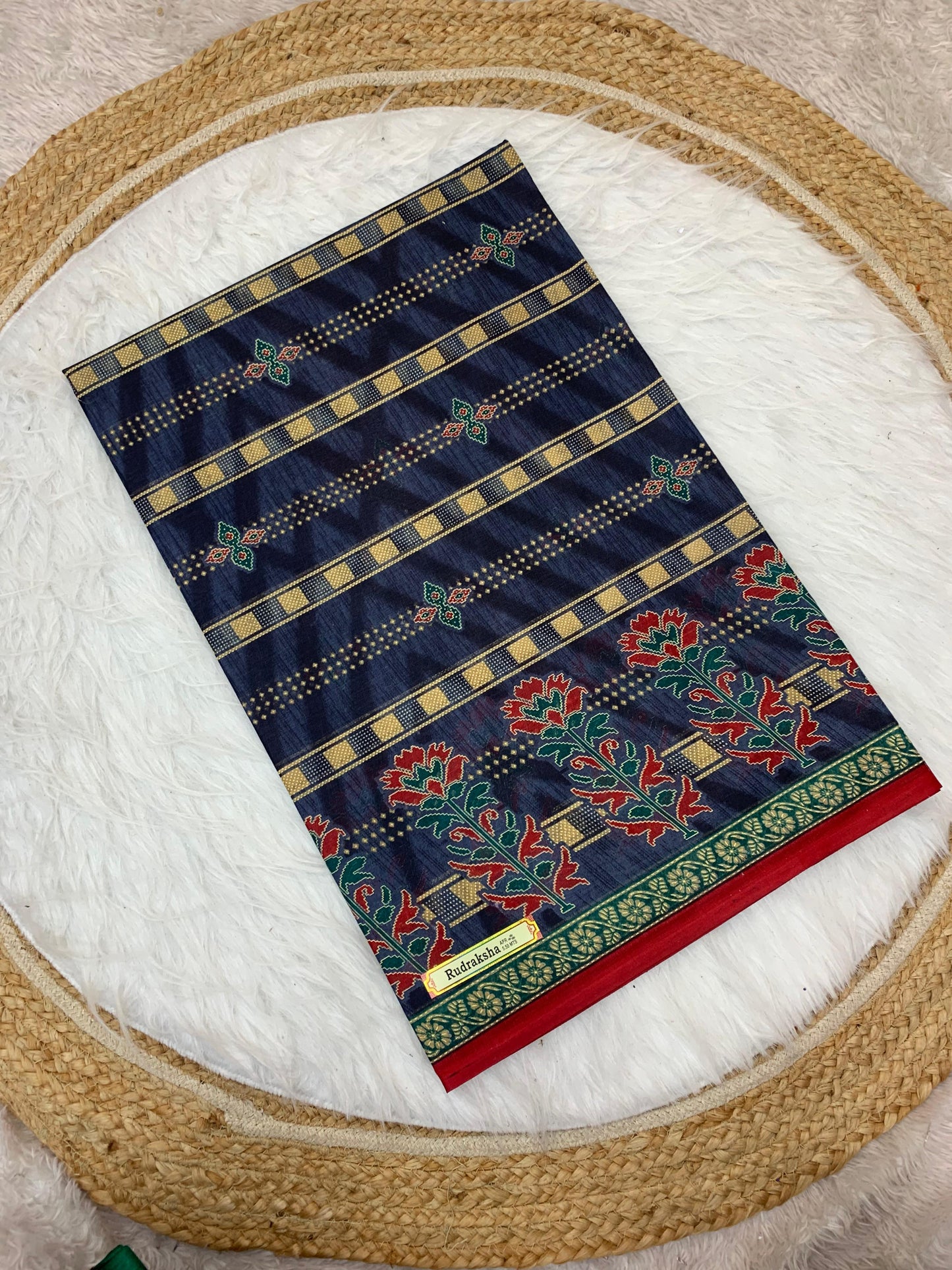 CT-RUDRAKSHA PURE SUTI COTTON SAREE WITH BEAUTIFUL PRINTS WITHOUT BP