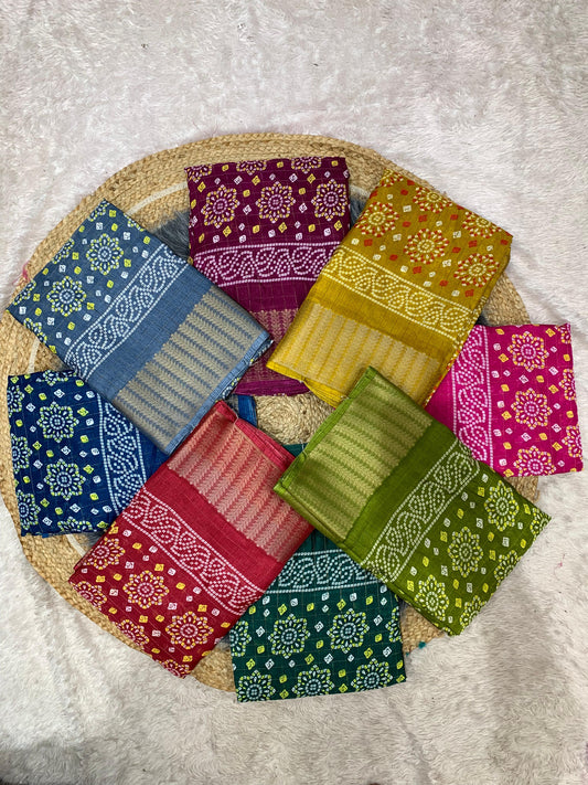 RK-7012 DOLA RIKO SAREE WITH BEAUTIFUL PRINT WITH JAREE LINING