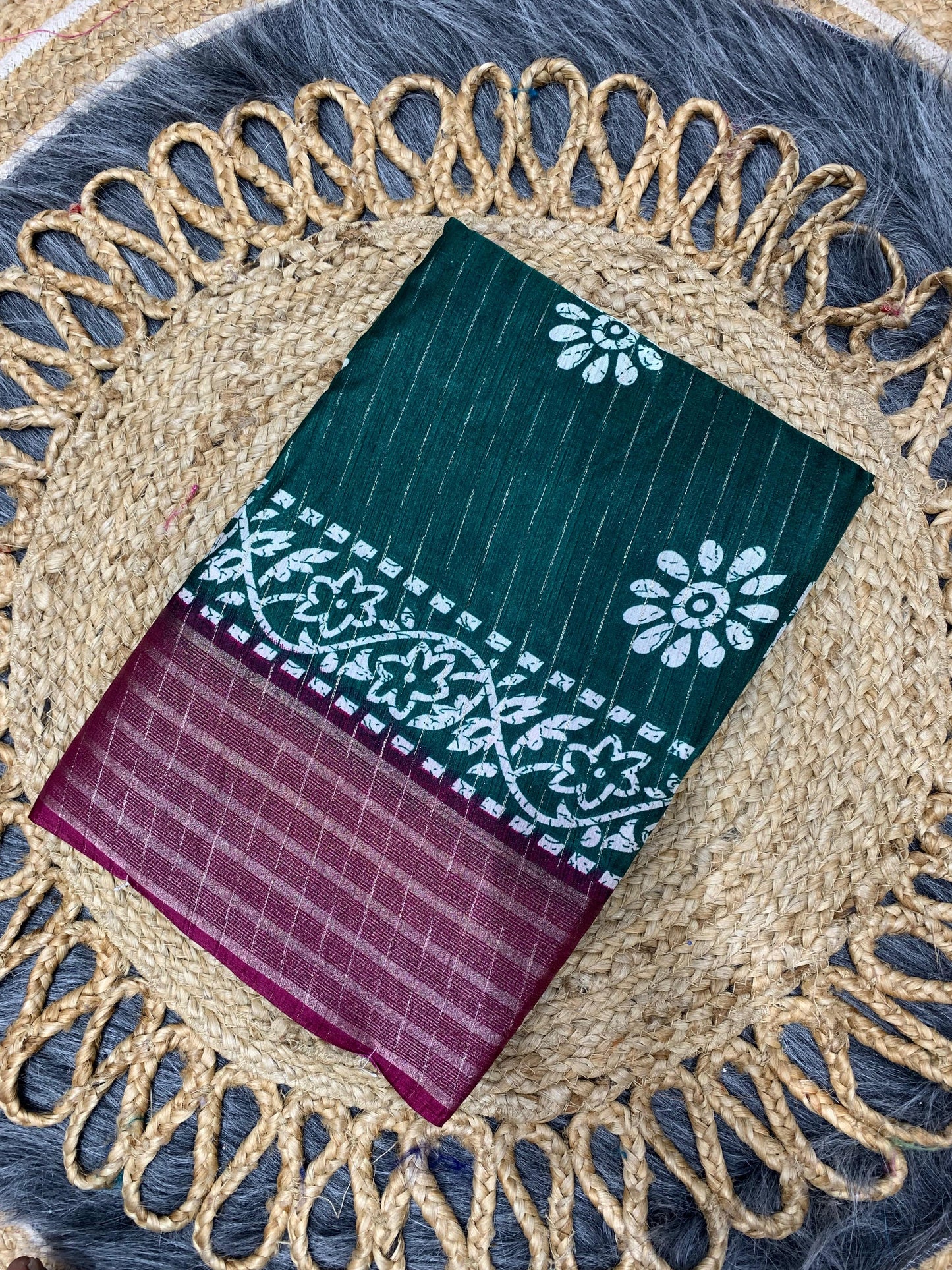 RK-7013 DOLA RIKO SAREE WITH BEAUTIFUL PRINT WITH JAREE LINING