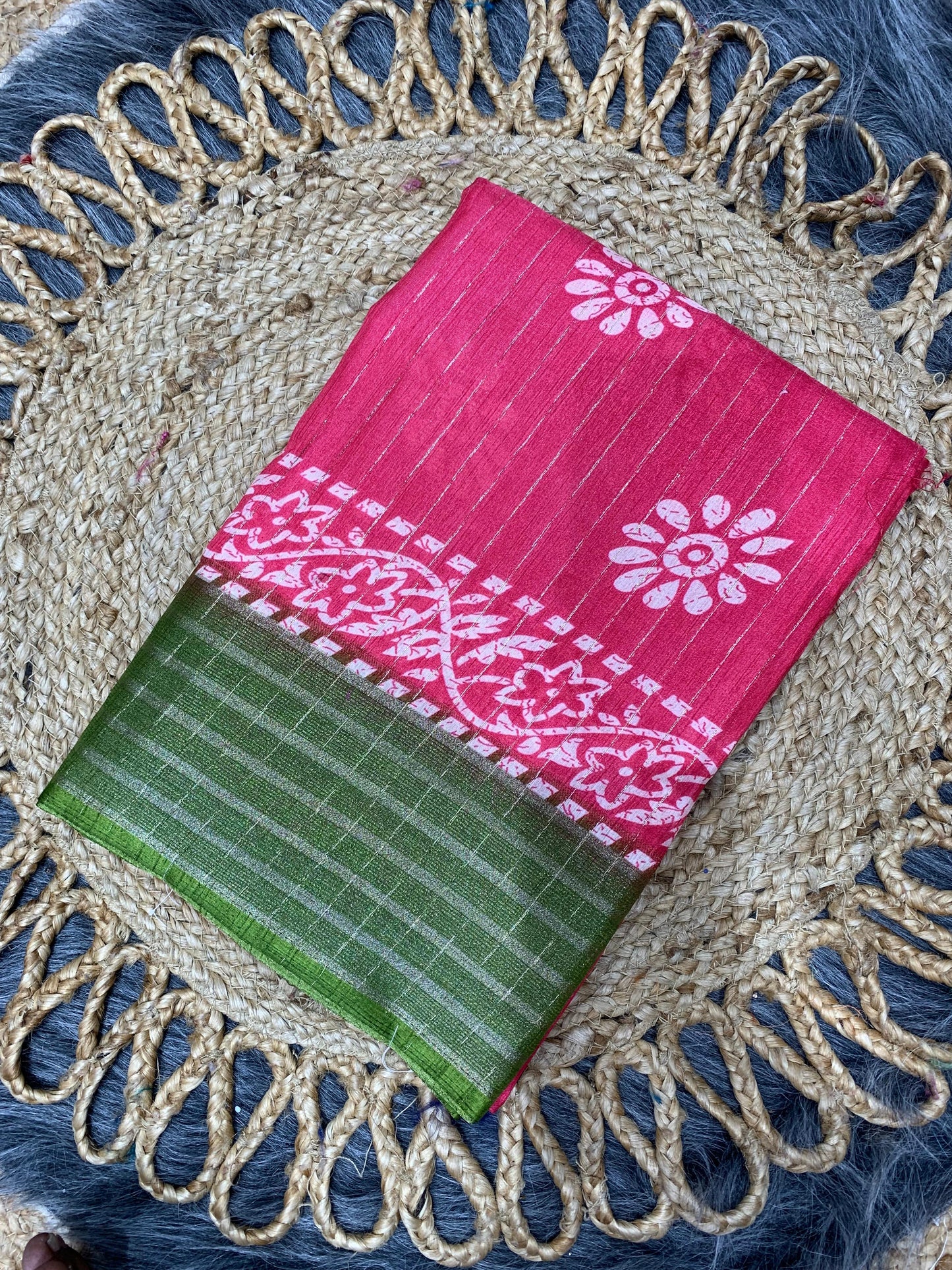 RK-7013 DOLA RIKO SAREE WITH BEAUTIFUL PRINT WITH JAREE LINING
