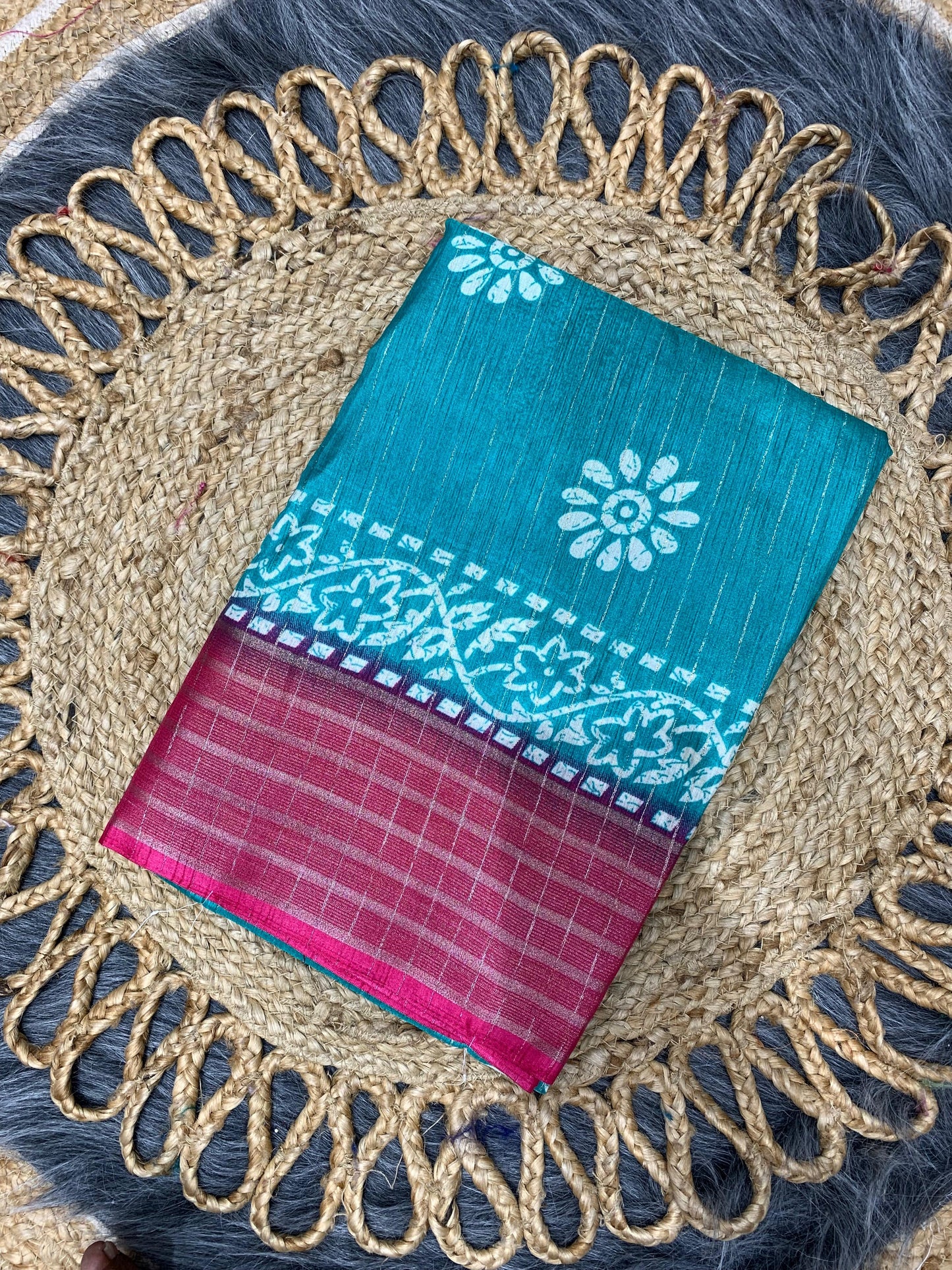 RK-7013 DOLA RIKO SAREE WITH BEAUTIFUL PRINT WITH JAREE LINING