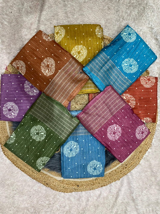 RK-7014 DOLA RIKO SAREE WITH BEAUTIFUL PRINT WITH JAREE LINING