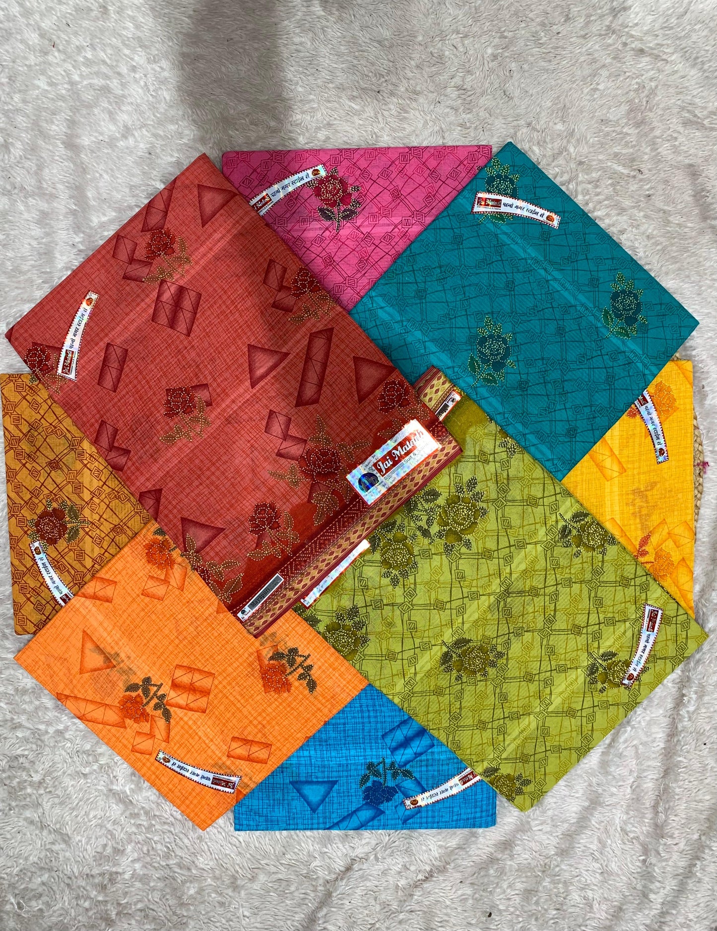 CT-MAYAPURI WITHOUT BP PURE SUTI COTTON SAREE WITH BEAUTIFUL FLOWER PRINT WITHOUT BLOUSE PIECE