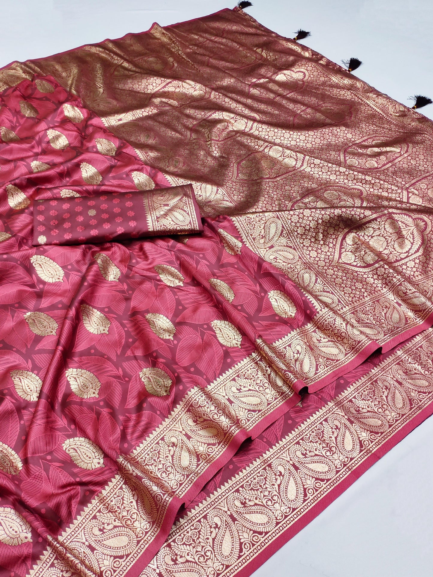 AJ-NEPAL PREMIUM SOFT SILK SAREE WITH SELF WORK WITH RICH PALLU BANARASI JAREE WORK WITH BUTTI BLOUSE