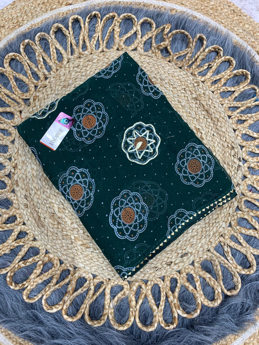 KAS-RANG-MAHAL FANCY PATTERN SAREE WITH HIGLIGHT BUTTHA WITH SAMOSA BORDER