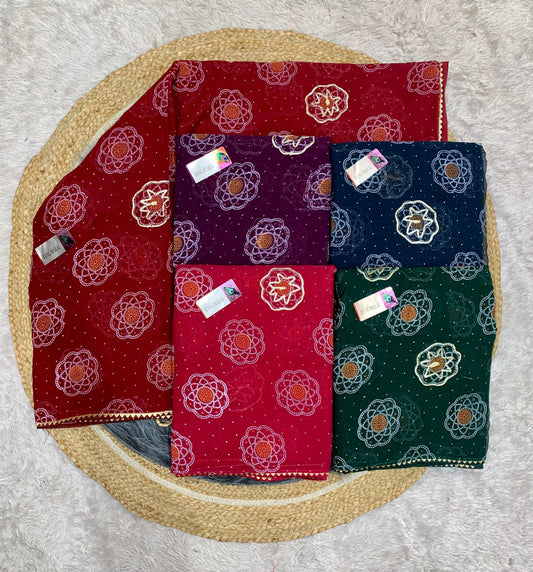 KAS-RANG-MAHAL FANCY PATTERN SAREE WITH HIGLIGHT BUTTHA WITH SAMOSA BORDER