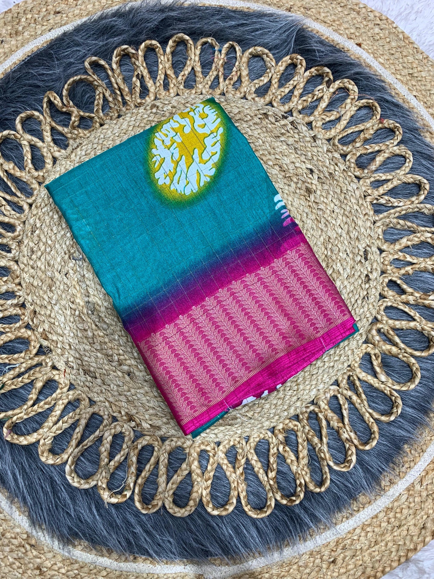 RK-7021 DOLA RIKO SAREE WITH BEAUTIFUL PRINT WITH JAREE LINING