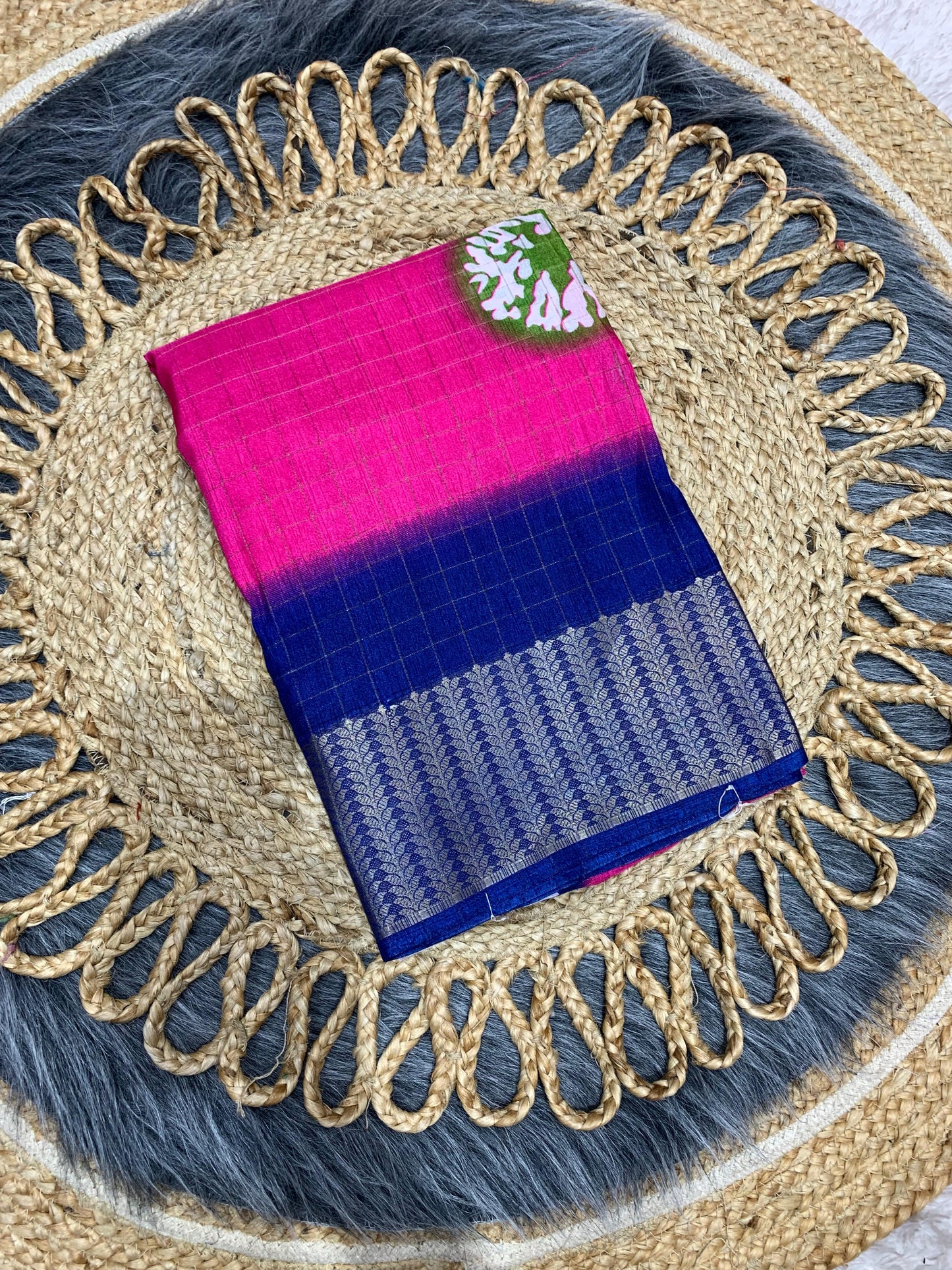 RK-7021 DOLA RIKO SAREE WITH BEAUTIFUL PRINT WITH JAREE LINING
