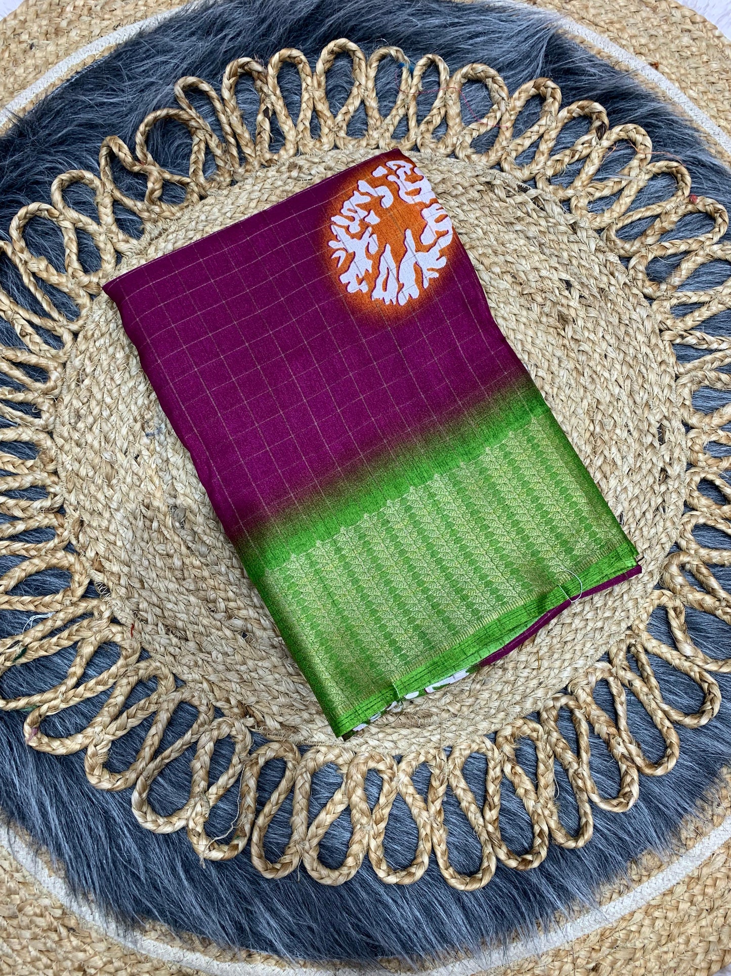 RK-7021 DOLA RIKO SAREE WITH BEAUTIFUL PRINT WITH JAREE LINING