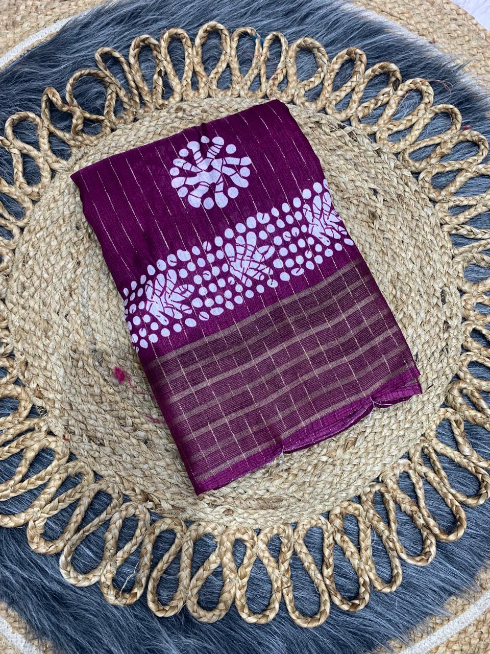 RK-7020 DOLA SAREE WITH SEQUENCE WORK ON BORDER WITH BEAUTIFUL PRINTS