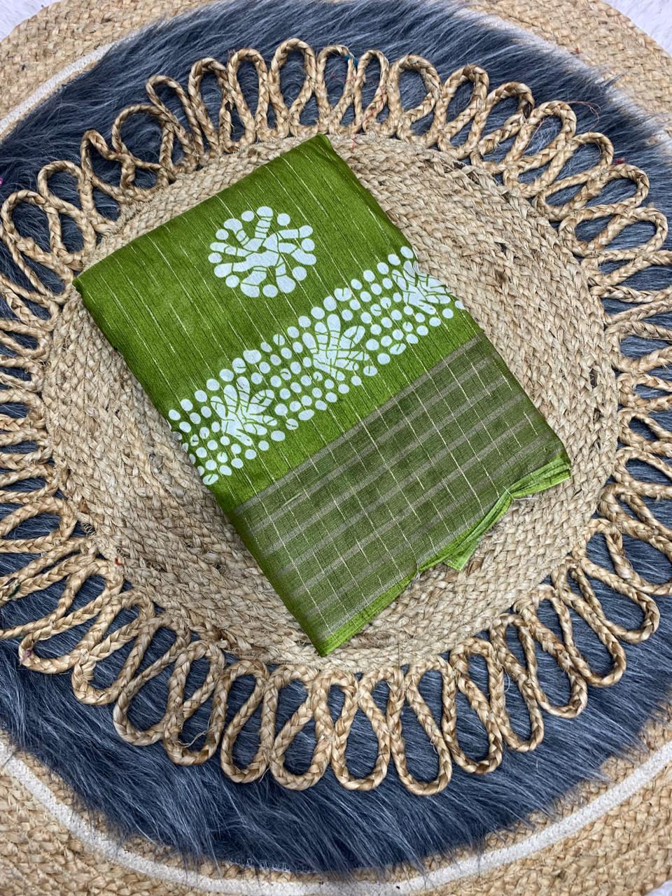 RK-7020 DOLA SAREE WITH SEQUENCE WORK ON BORDER WITH BEAUTIFUL PRINTS