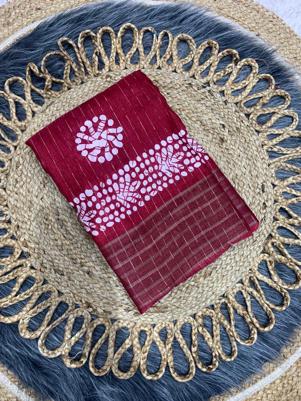 RK-7020 DOLA SAREE WITH SEQUENCE WORK ON BORDER WITH BEAUTIFUL PRINTS