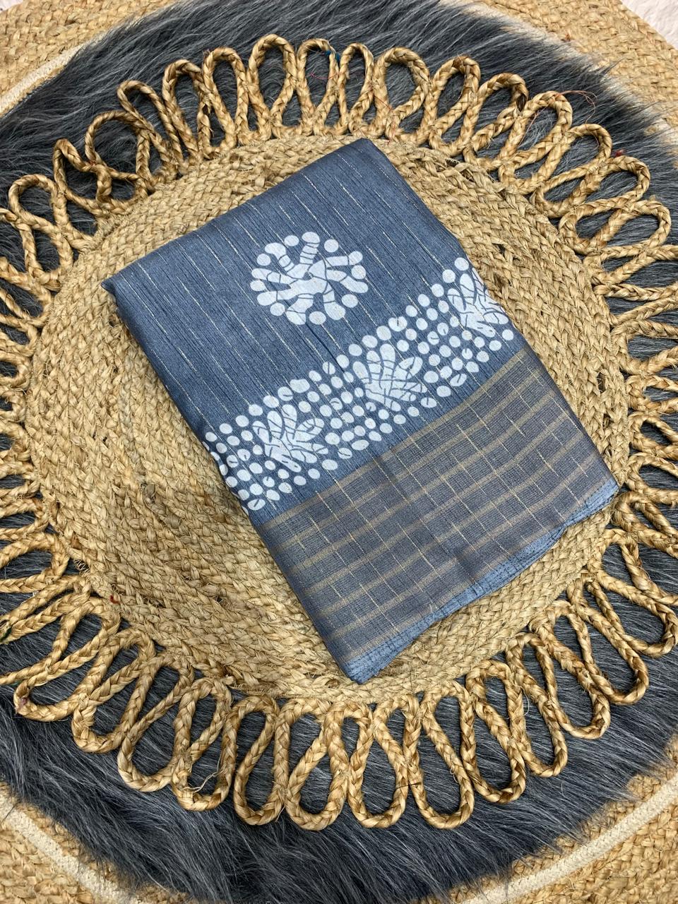 RK-7020 DOLA SAREE WITH SEQUENCE WORK ON BORDER WITH BEAUTIFUL PRINTS