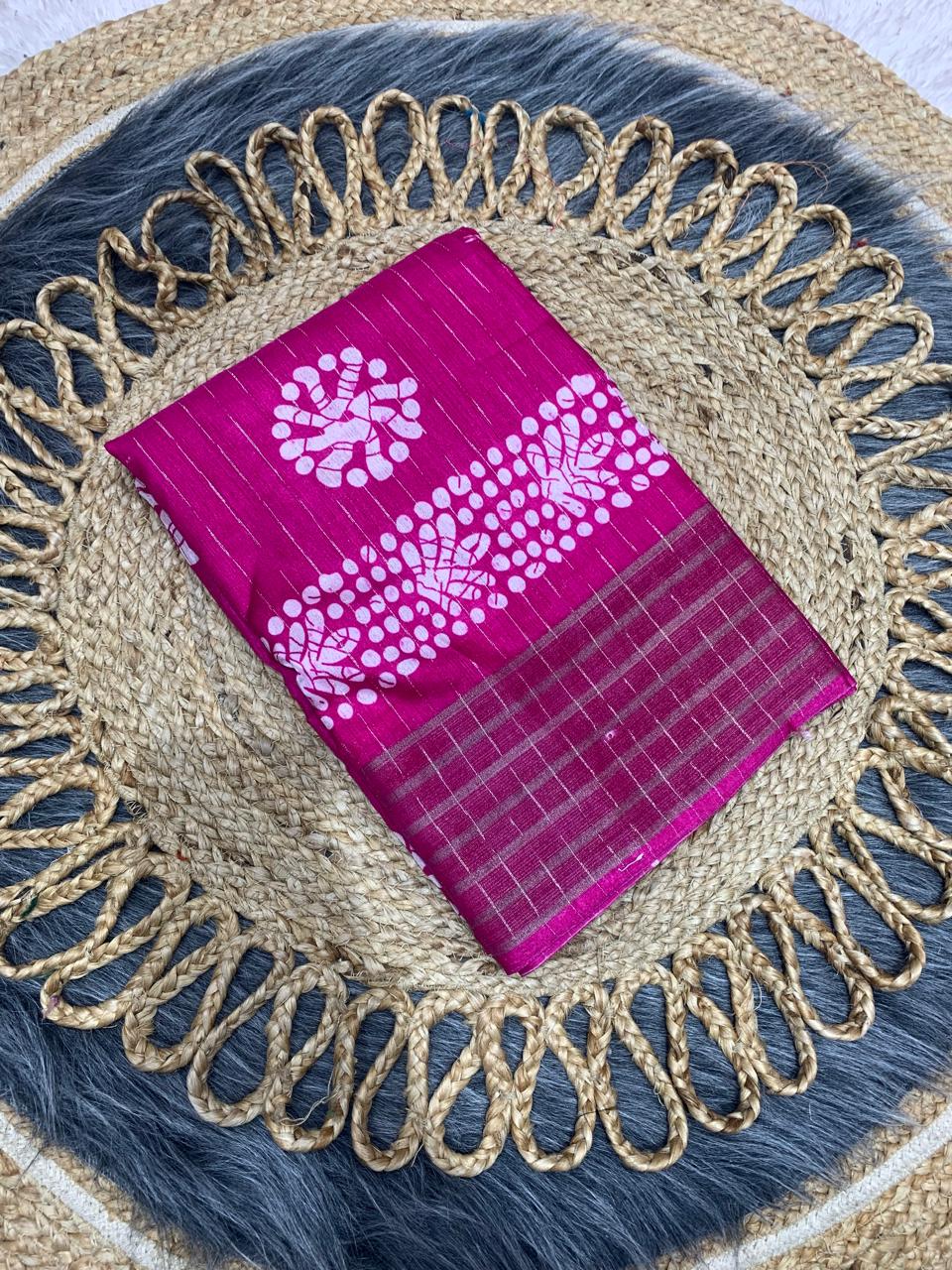 RK-7020 DOLA SAREE WITH SEQUENCE WORK ON BORDER WITH BEAUTIFUL PRINTS