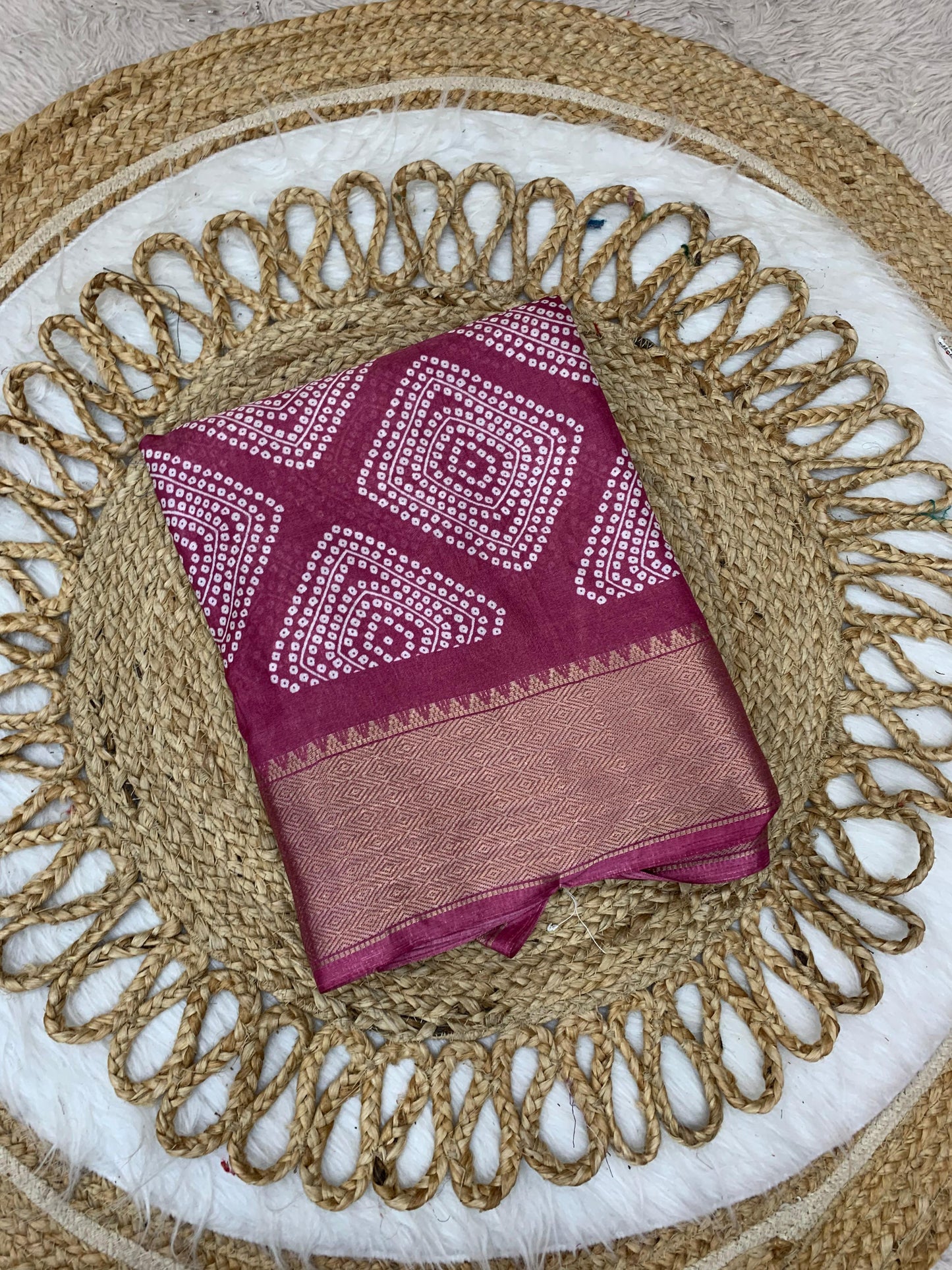PRINT-3025 DOLA DOBBY SAREE WITH BEAUTIFUL PRINT WITH BUTTI BLOUSE