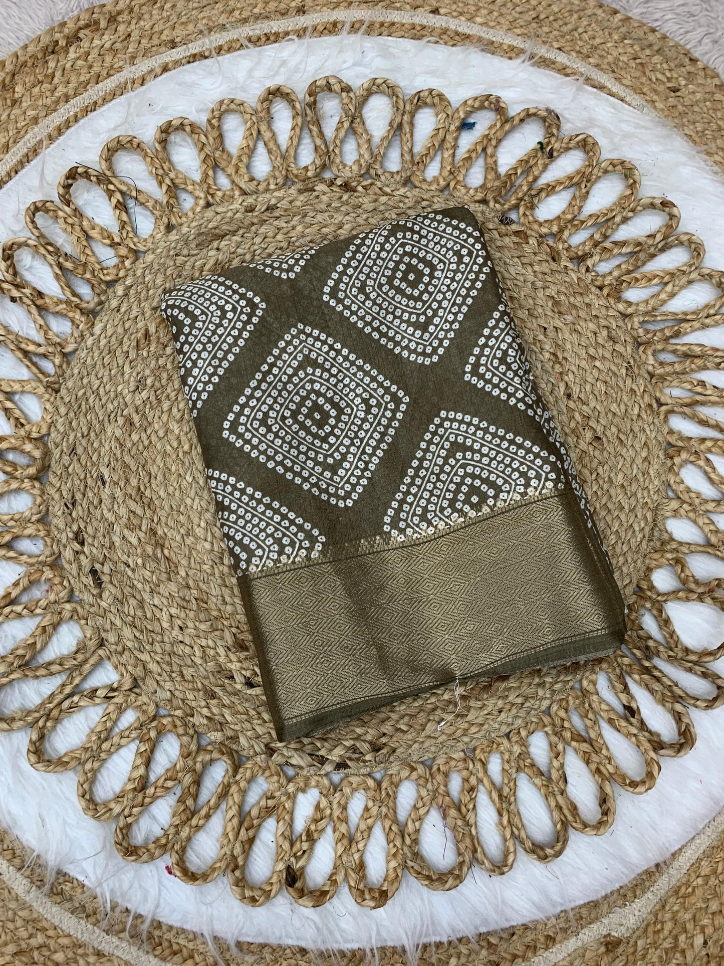 PRINT-3025 DOLA DOBBY SAREE WITH BEAUTIFUL PRINT WITH BUTTI BLOUSE