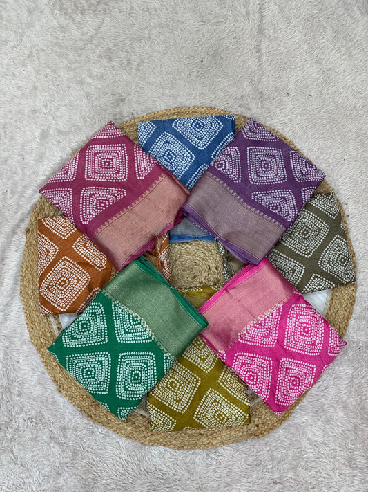 PRINT-3025 DOLA DOBBY SAREE WITH BEAUTIFUL PRINT WITH BUTTI BLOUSE