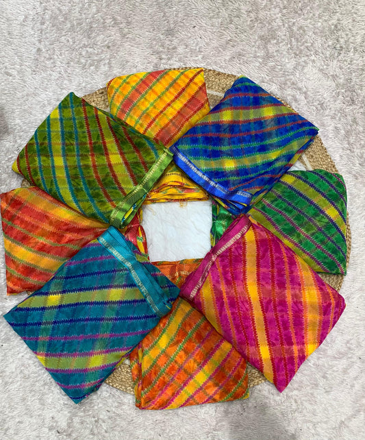 PRINT-3035 CHIFFON SAREE WITH BEAUTIFUL BANDANI PRINT WITH DIBALE LACE