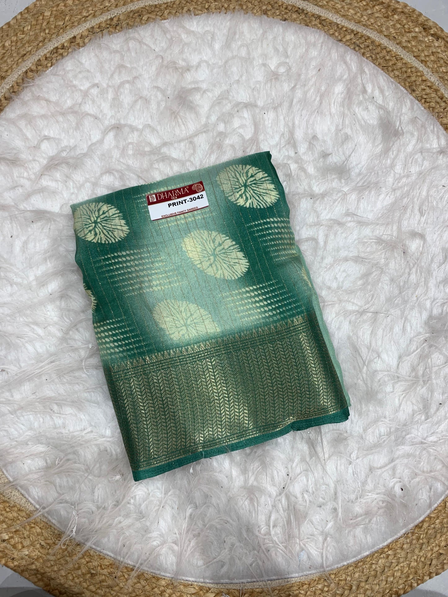 PRINT-3042 HEAVY DOLA RIKO SAREE WITH BEAUTIFUL PADDING PRINT WITH FULL 6.30 MTR CUT