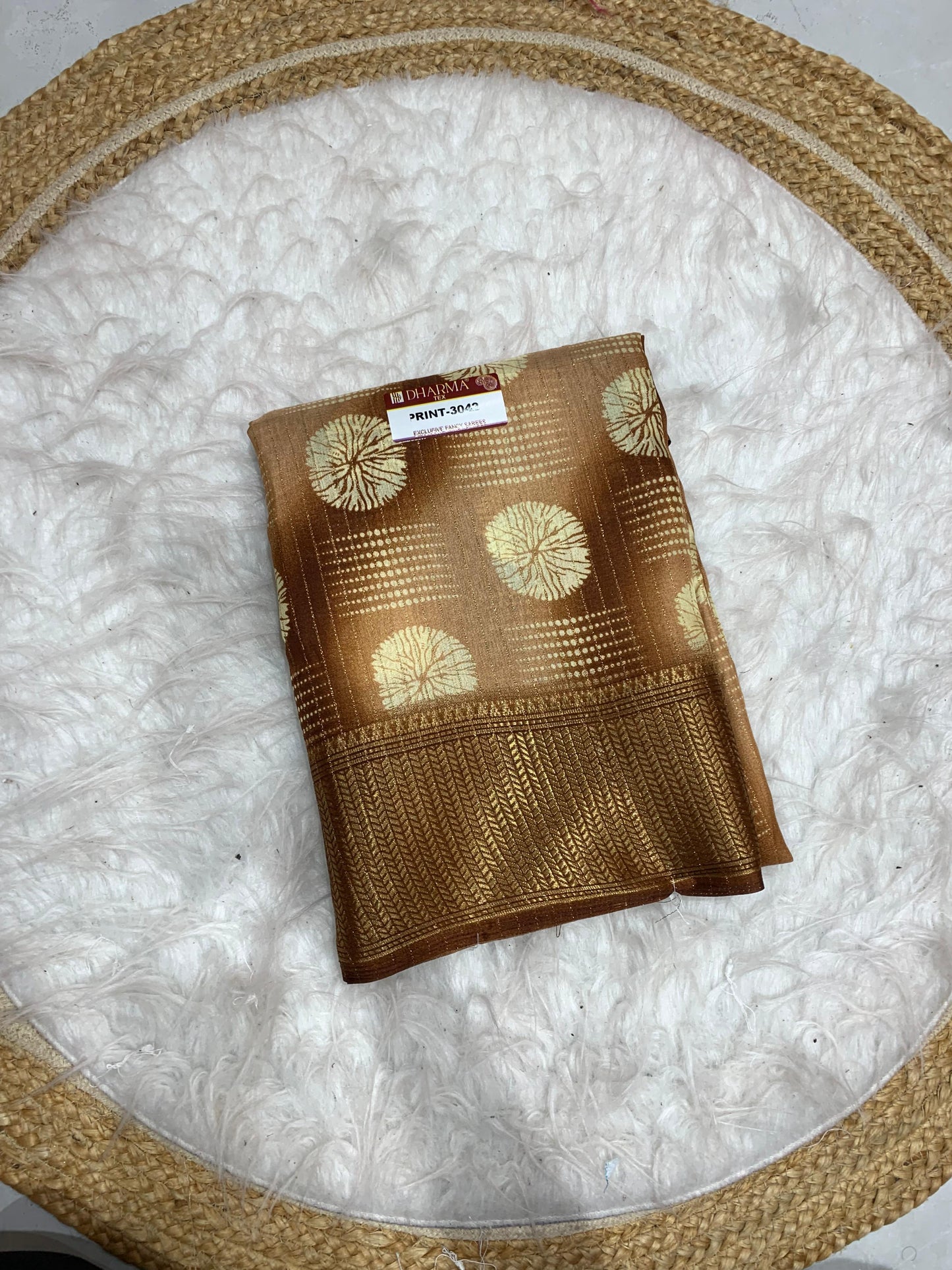 PRINT-3042 HEAVY DOLA RIKO SAREE WITH BEAUTIFUL PADDING PRINT WITH FULL 6.30 MTR CUT