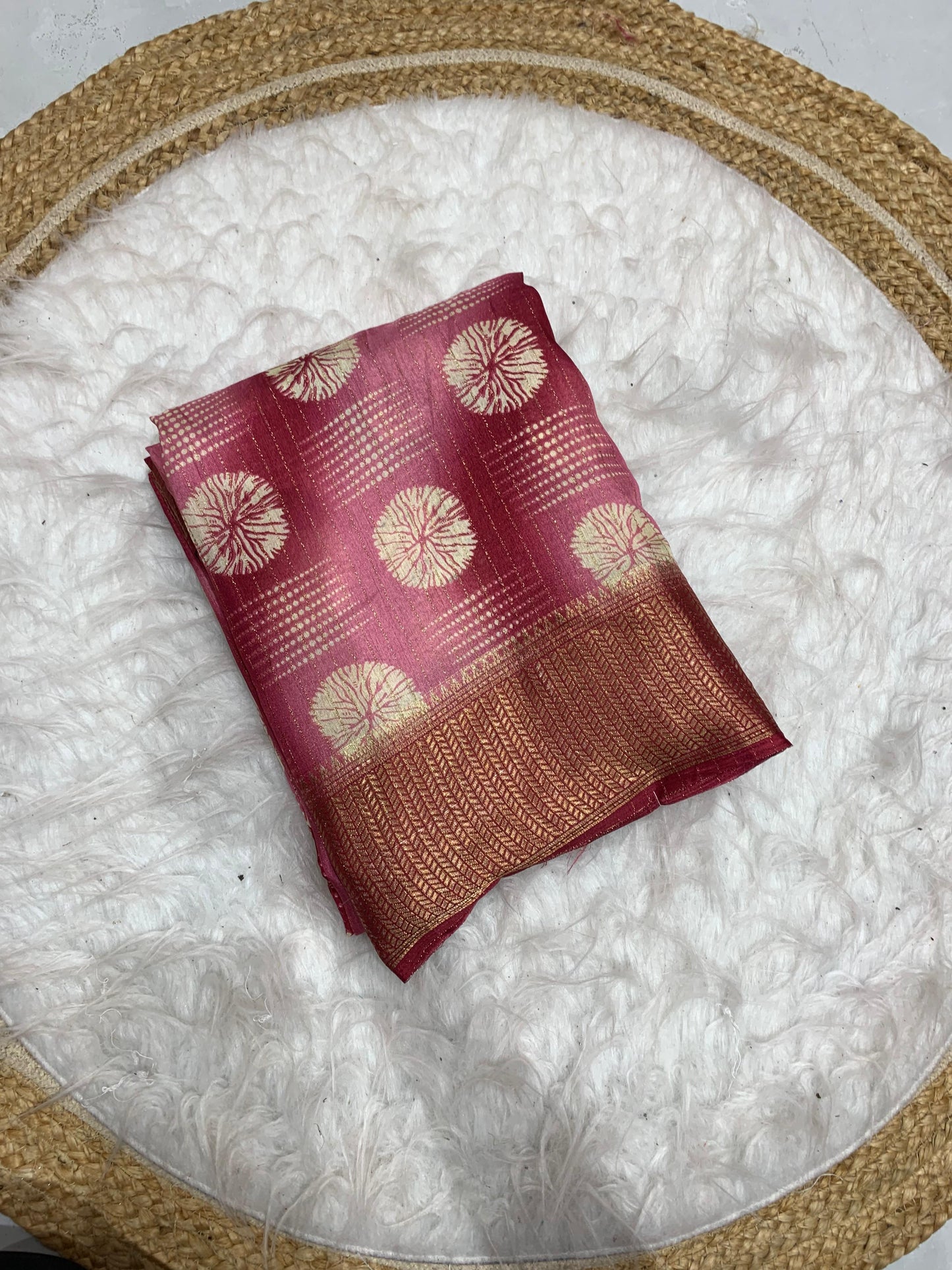 PRINT-3042 HEAVY DOLA RIKO SAREE WITH BEAUTIFUL PADDING PRINT WITH FULL 6.30 MTR CUT
