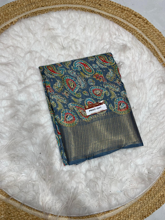 PRINT-3041 HEAVY DOLA RIKO SAREE WITH BEAUTIFUL PADDING PRINT WITH FULL 6.30 MTR CUT