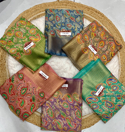 PRINT-3041 HEAVY DOLA RIKO SAREE WITH BEAUTIFUL PADDING PRINT WITH FULL 6.30 MTR CUT