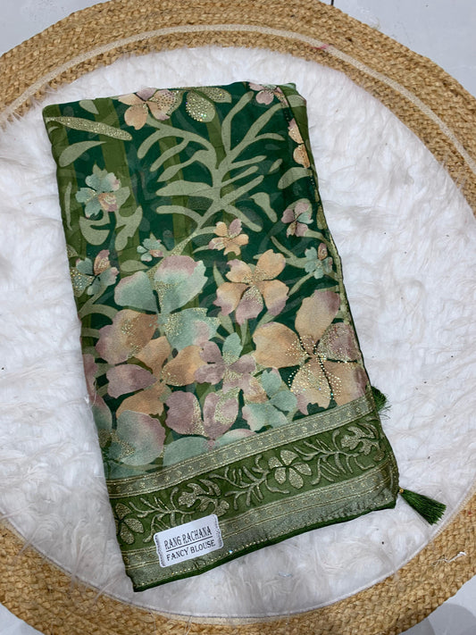 RF-RANG-RACHNA-4 FANCY PRINTED SAREE WITH DMC WORK WITH HEAVY FIRMA BLOUSE