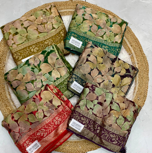 RF-RANG-RACHNA-4 FANCY PRINTED SAREE WITH DMC WORK WITH HEAVY FIRMA BLOUSE