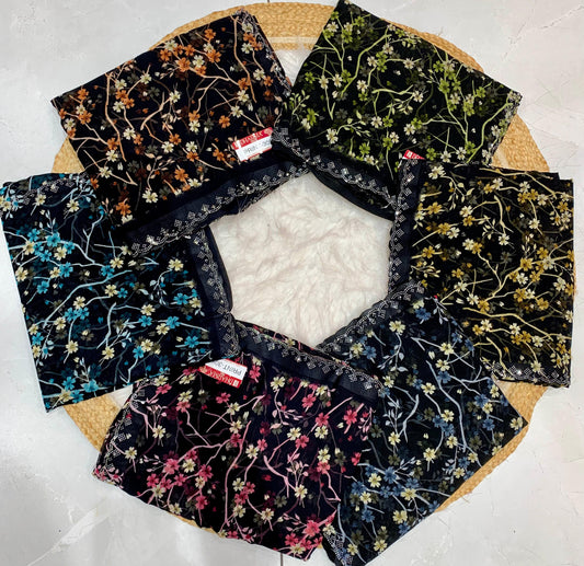 PRINT-3051 PREMIUM LBS FABRIC SAREE WITH BEAUTIFUL JHAL DESIGN PRINT WITH BLACK COMMON DESIGN WITH HEAVY SIROSKI BORDER WITH 6.30 MTR CUT