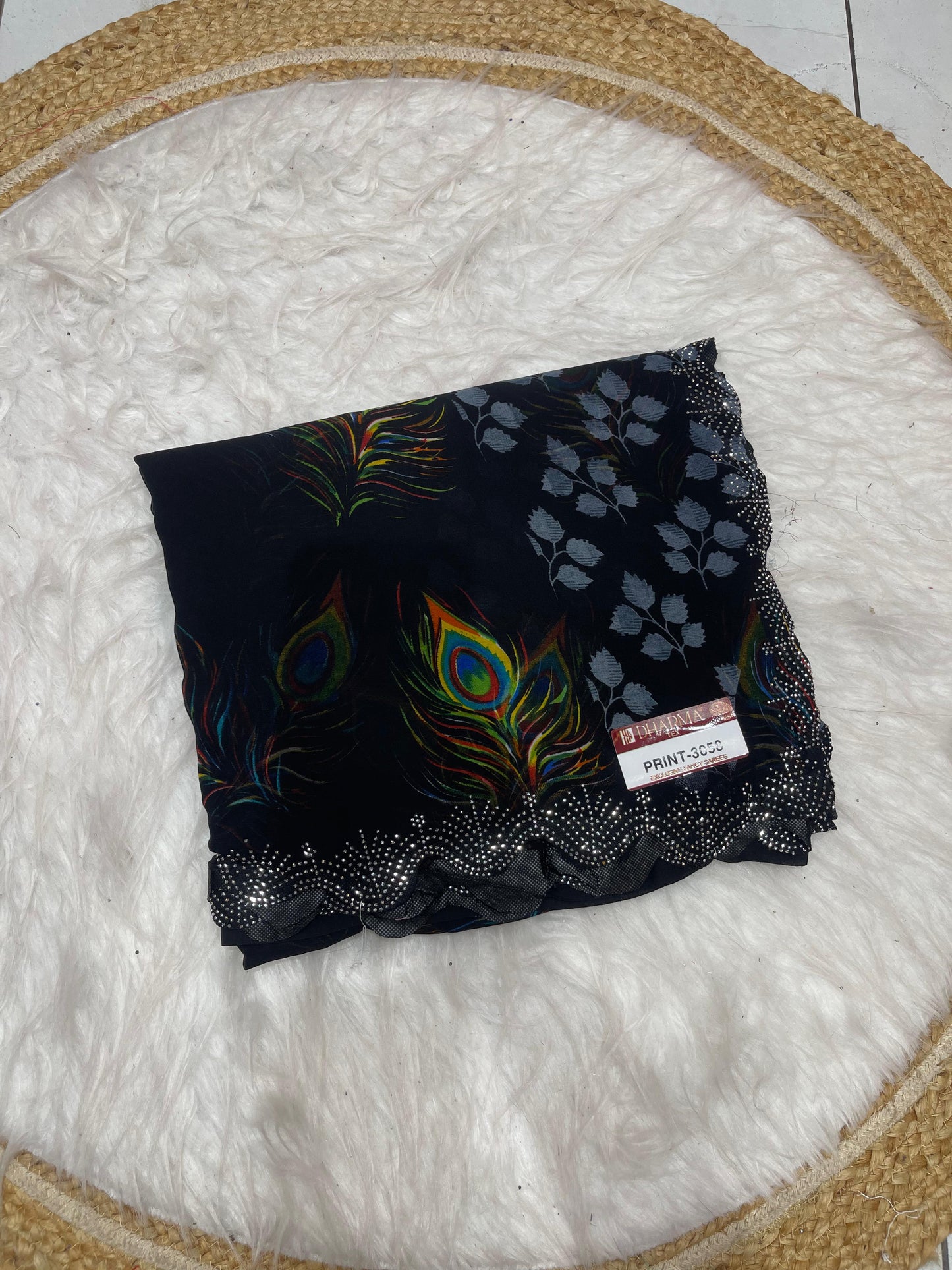 PRINT-3058 HEAVY PRINTED SAREE WITH BEAUTIFUL MORPANKH PRINT FOR UPCOMING FESTIVALS