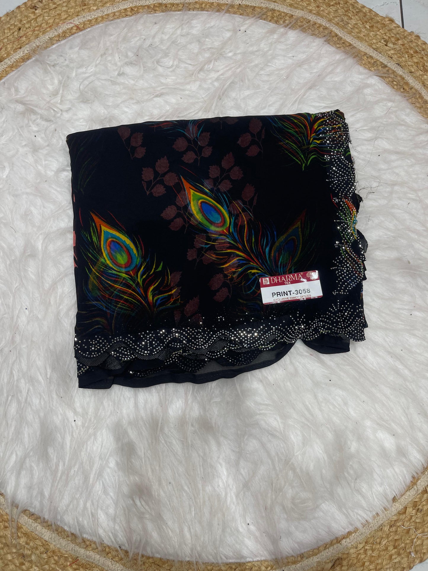 PRINT-3058 HEAVY PRINTED SAREE WITH BEAUTIFUL MORPANKH PRINT FOR UPCOMING FESTIVALS